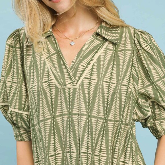 Umgee Geometric Print Midi Dress - Picture 5 of 5